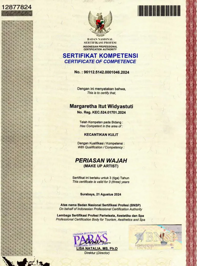 Sertifikat Kompetensi MUA BNSP — Itut Bambang